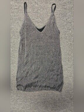 Amuse Society Metallic Silver Black Mini Dress